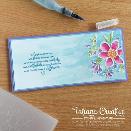 Tatiana Creative Stamping Adventure CASEd watercolour card using Lovely Floral Dynamic Textured Impressions Embossing Folder by Stampin' Up!®