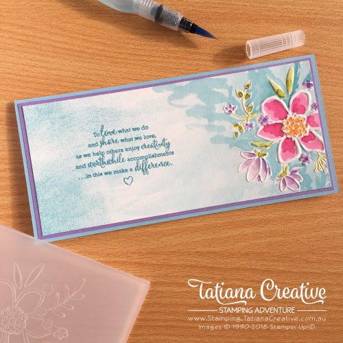 Tatiana Creative Stamping Adventure CASEd watercolour card using Lovely Floral Dynamic Textured Impressions Embossing Folder by Stampin' Up!®
