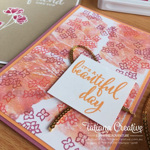 Tatiana Creative Stamping Adventure Facebook Live creative inspiration technique session using Love What You Do stamp set by Stampin' Up!®