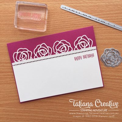 Tatiana Creative Stamping Adventure Rose Card using Sweet Cakes Framelits Dies by Stampin' Up!®