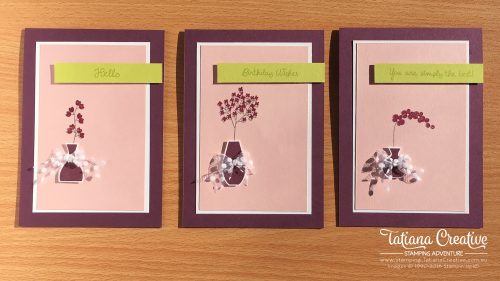 Tatiana Creative Stamping Adventure floral cards using Varied Vases Bundle by Stampin' Up!®