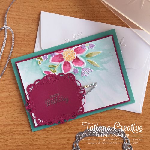 Tatiana Creative Stamping Adventure Birthday Cards using Lovely Floral Dynamic Textured Impressions Embossing Folder and Stitched Labels Framelits both by Stampin' Up!®