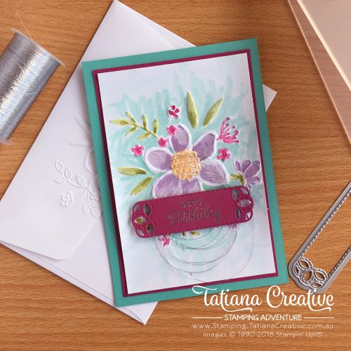 Tatiana Creative Stamping Adventure Birthday Cards using Lovely Floral Dynamic Textured Impressions Embossing Folder and Stitched Labels Framelits both by Stampin' Up!®