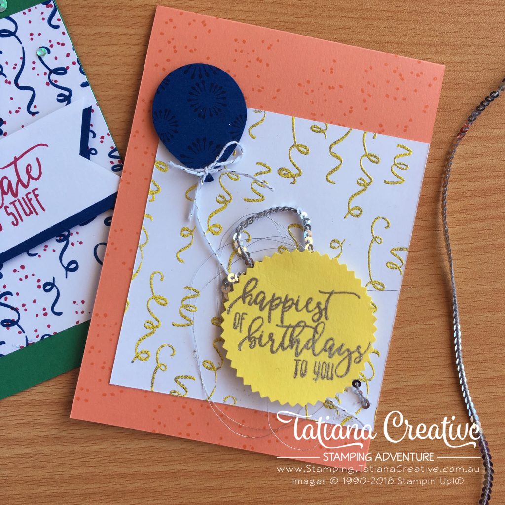 Tatiana Creative Stamping Adventure birthday cards using Birthday Background stamp set by Stampin' Up!®