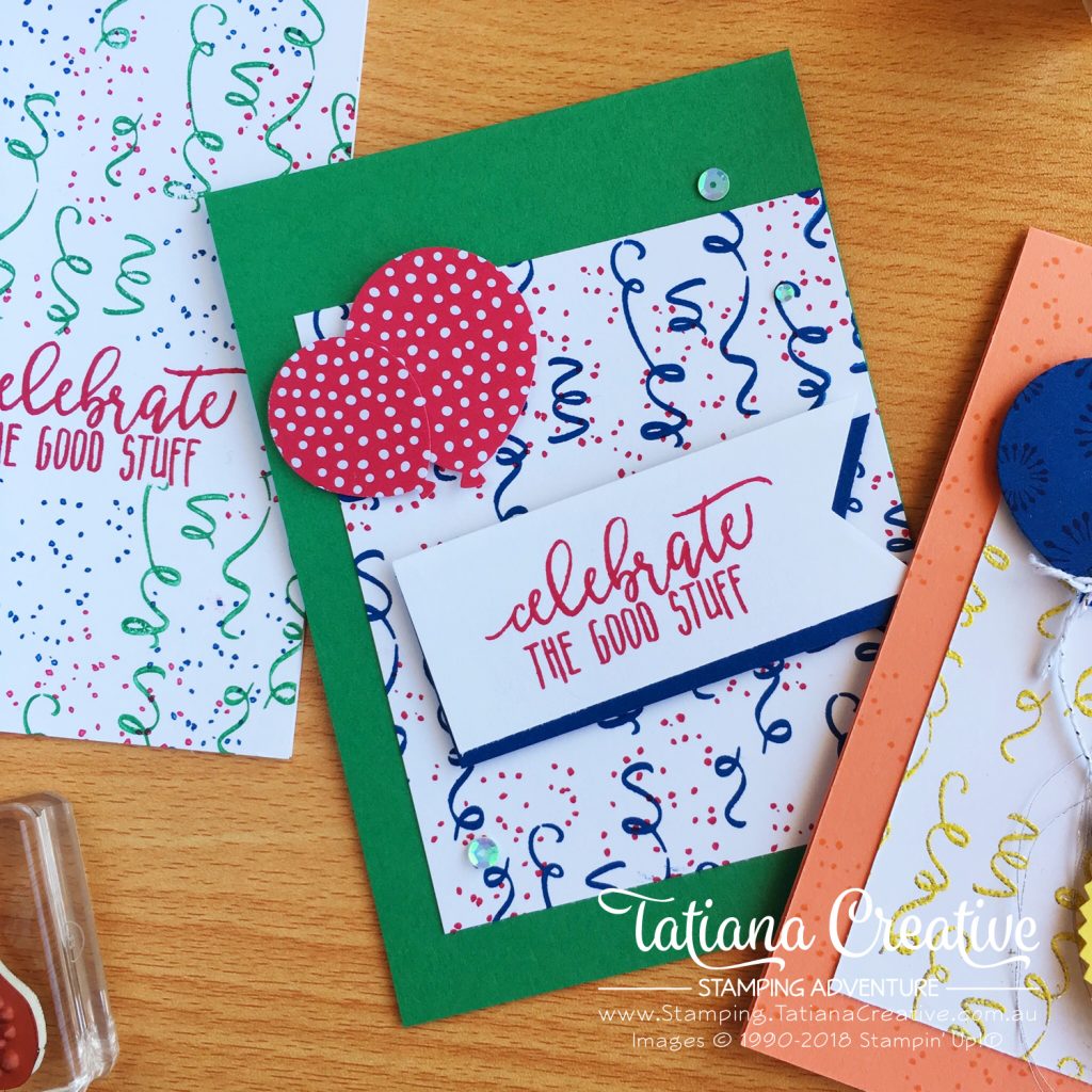 Tatiana Creative Stamping Adventure birthday cards using Birthday Background stamp set by Stampin' Up!®