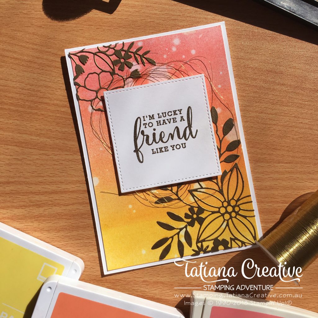 Tatiana Creative Stamping Adventure gradient background cards using the Delightfully Detailed Laser-Cut Specialty Paper by Stampin' Up!®