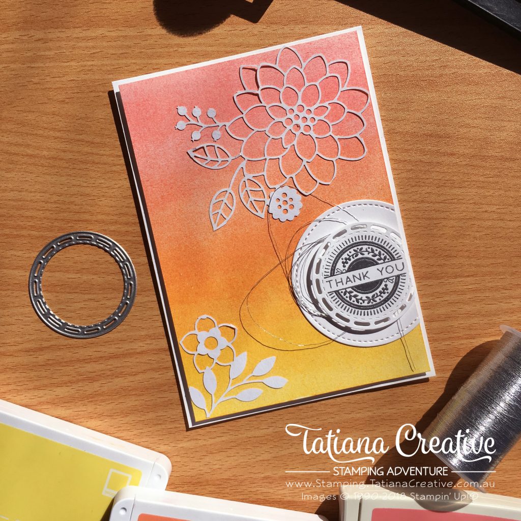 Tatiana Creative Stamping Adventure gradient background cards using the Delightfully Detailed Laser-Cut Specialty Paper by Stampin' Up!®