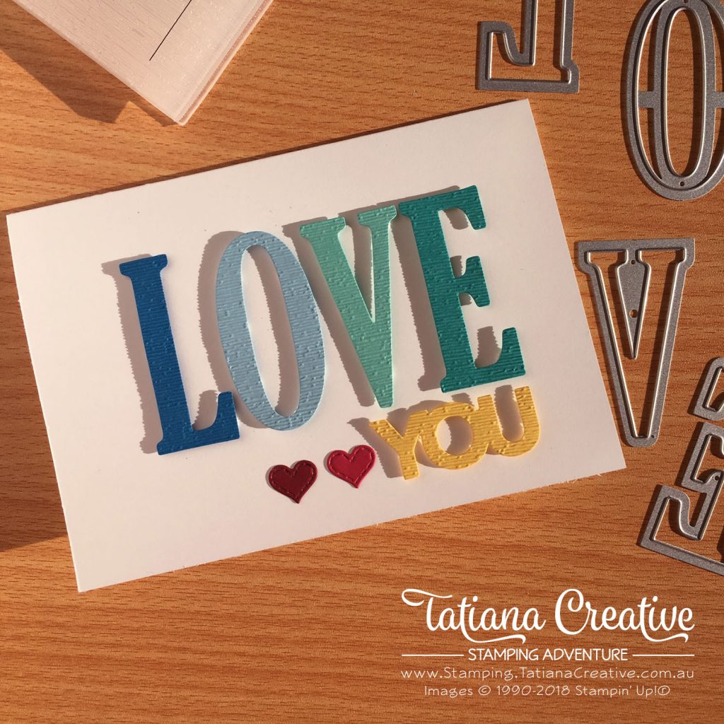 Tatiana Creative Stamping Adventure Father's Day card using Large Letters Framelits by Stampin' Up!®