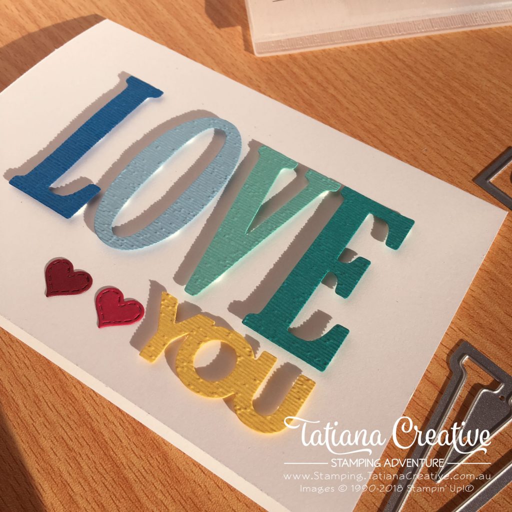 Tatiana Creative Stamping Adventure Father's Day card using Large Letters Framelits by Stampin' Up!®