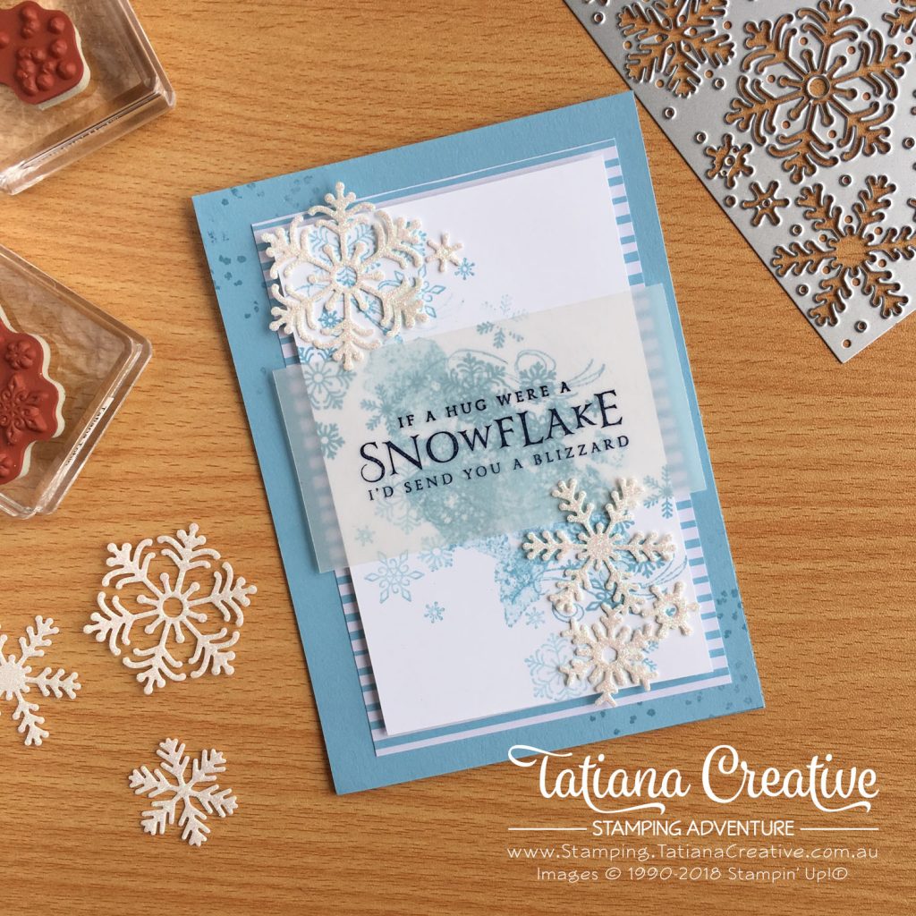 Tatiana Creative Stamping Adventure snowflake card using the Beautiful Blizzard bundle by Stampin' Up!®