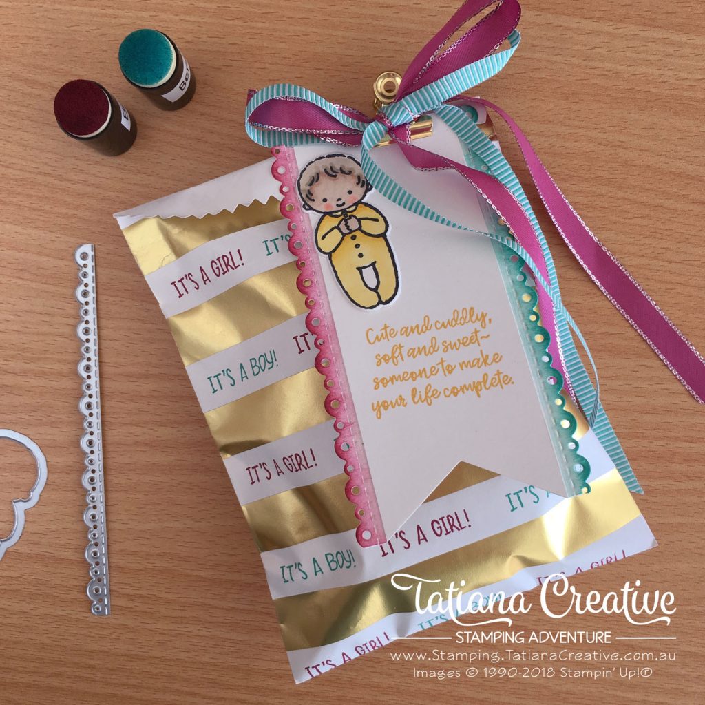 Tatiana Creative Stamping Adventure Baby Shower gift using Sweet Baby Bundle by Stampin' Up!®