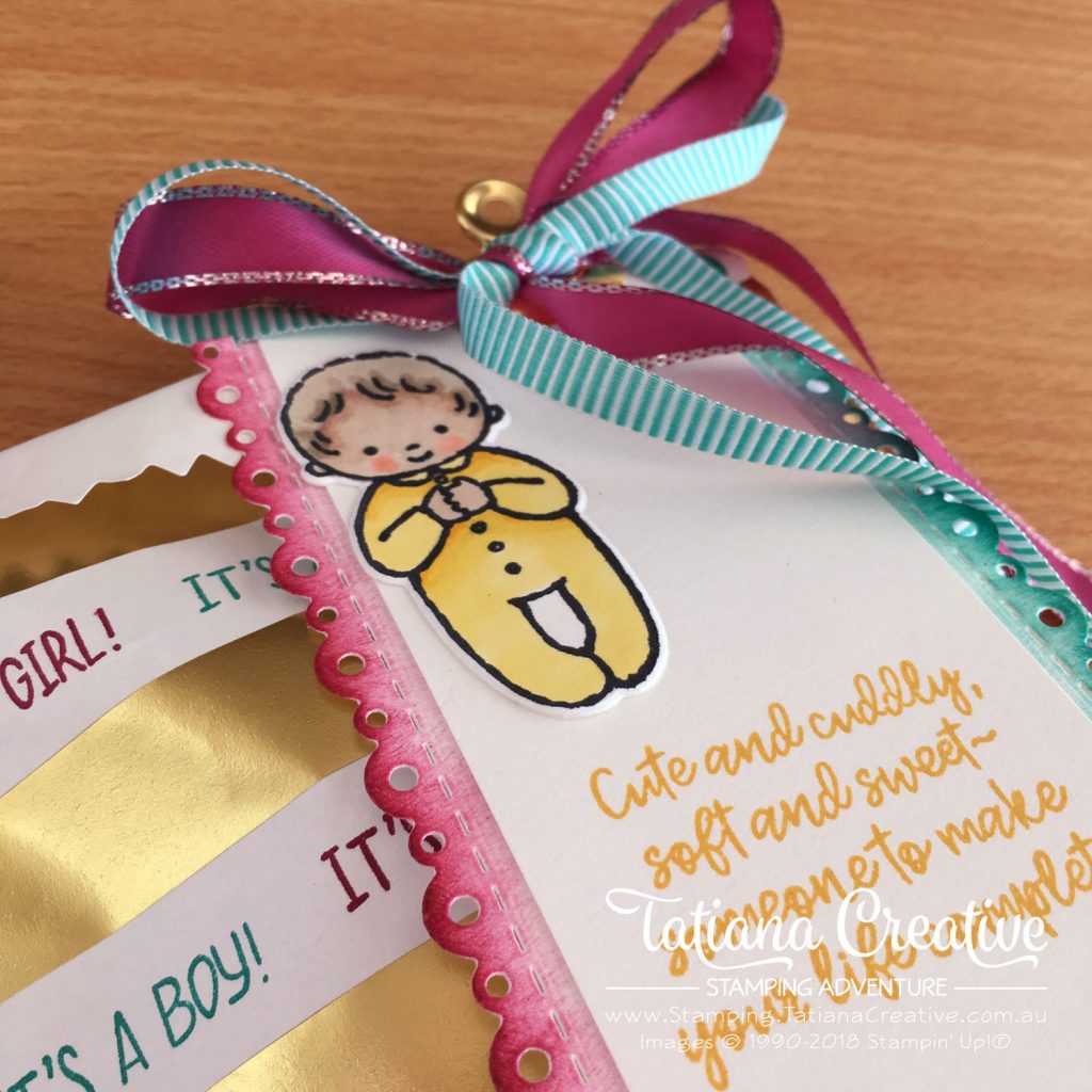 Tatiana Creative Stamping Adventure Baby Shower gift using Sweet Baby Bundle by Stampin' Up!®