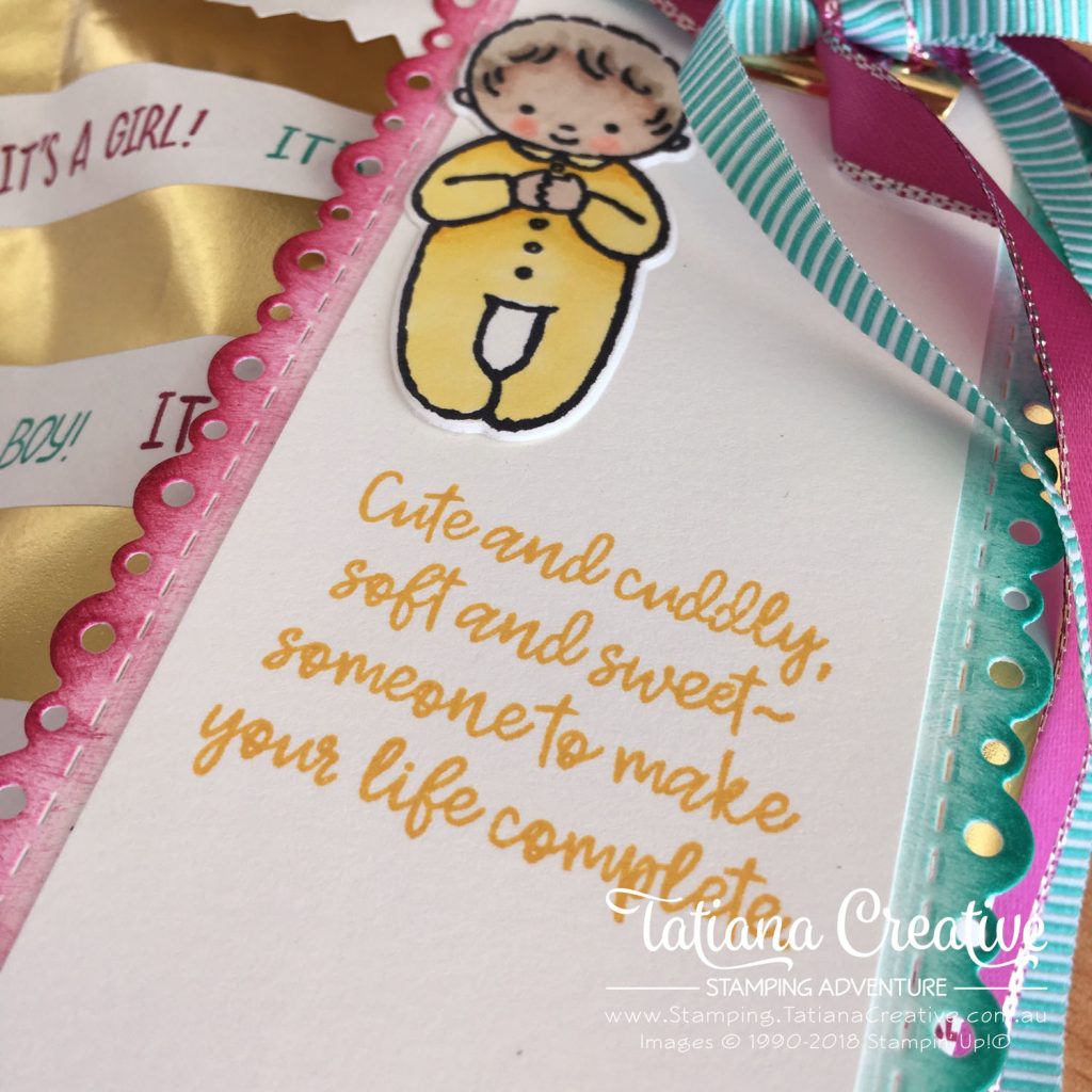 Tatiana Creative Stamping Adventure Baby Shower gift using Sweet Baby Bundle by Stampin' Up!®