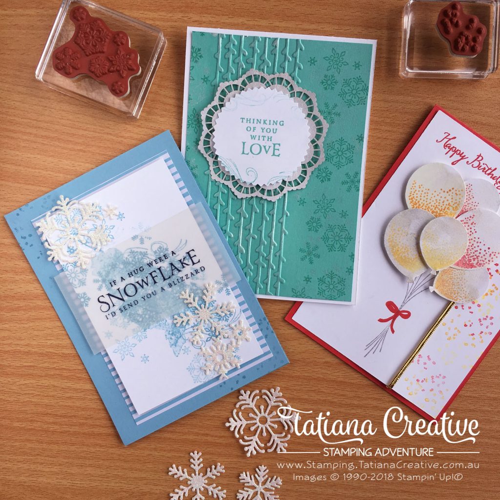 Tatiana Creative Stamping Adventure cards using the Beautiful Blizzard bundle by Stampin' Up!®