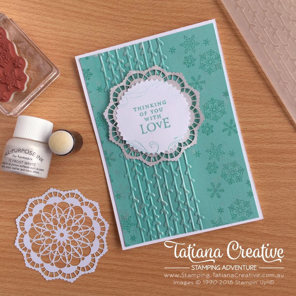 Tatiana Creative Stamping Adventure snowflake card using the Beautiful Blizzard stamp set by Stampin' Up!®