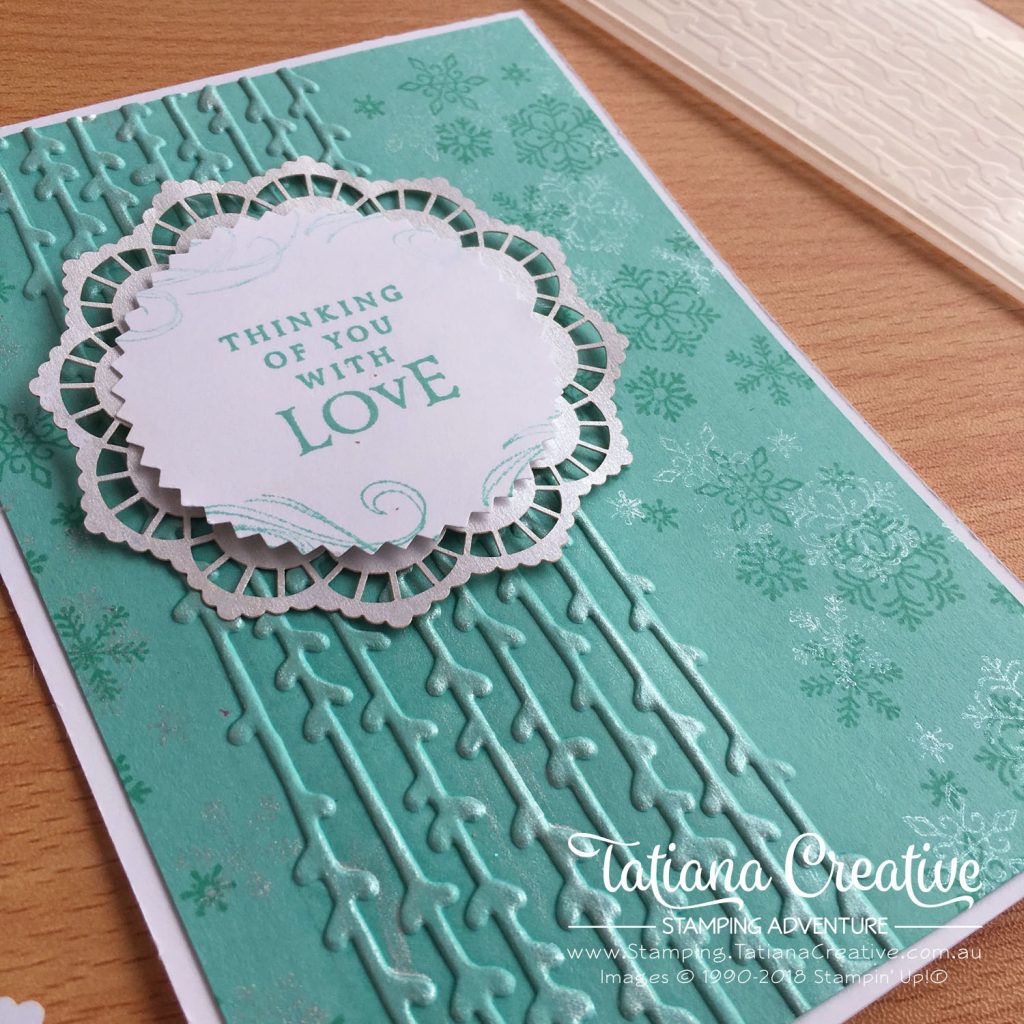 Tatiana Creative Stamping Adventure snowflake card using the Beautiful Blizzard stamp set by Stampin' Up!®