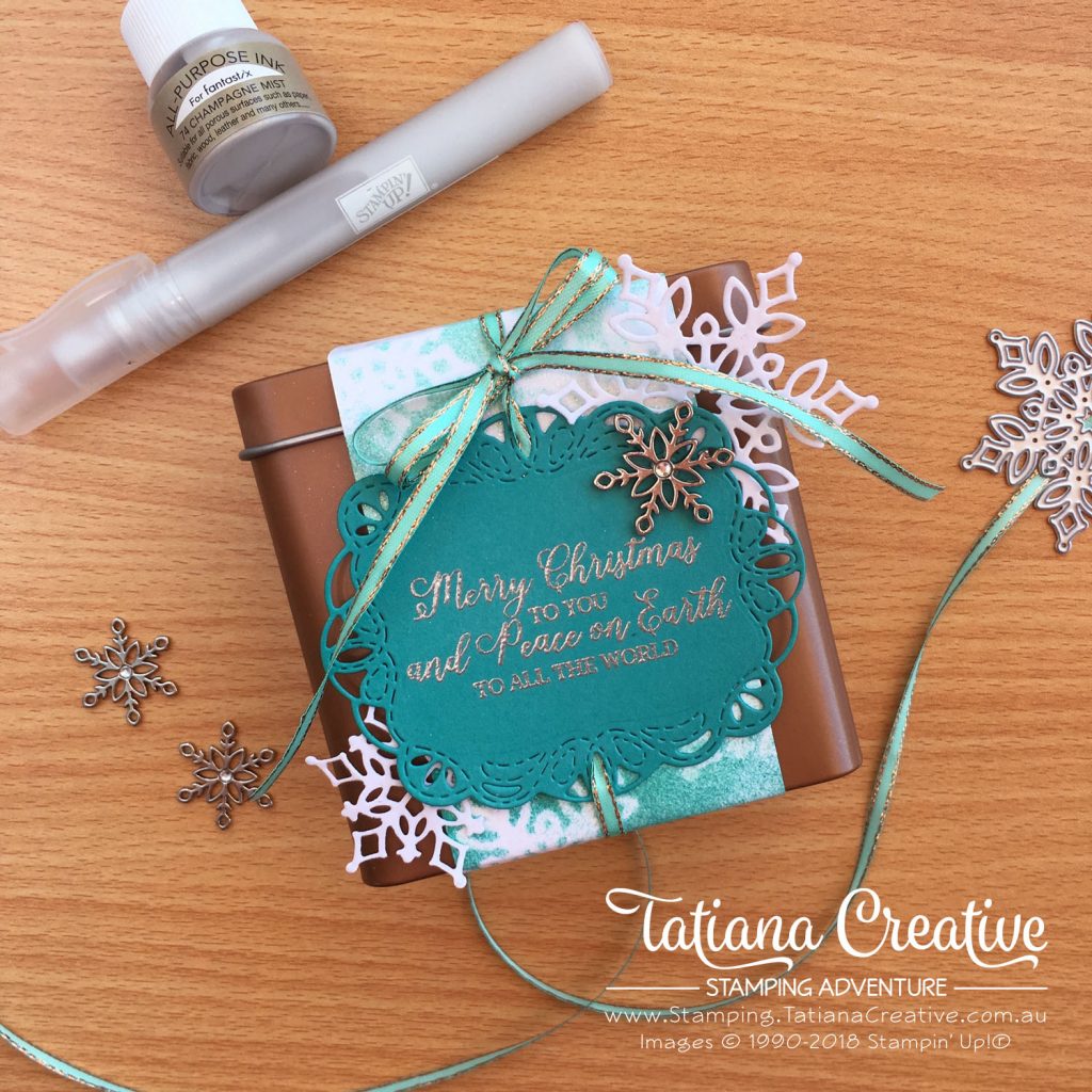 Tatiana Creative Stamping Adventure - Christmas Snowflake Gift using Copper Tea Tin by Stampin' Up!®