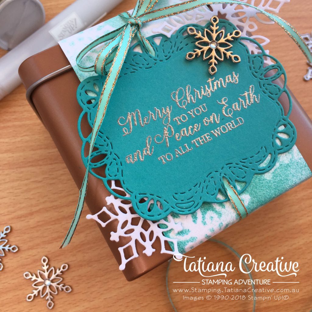 Tatiana Creative Stamping Adventure - Christmas Snowflake Gift using Copper Tea Tin by Stampin' Up!®