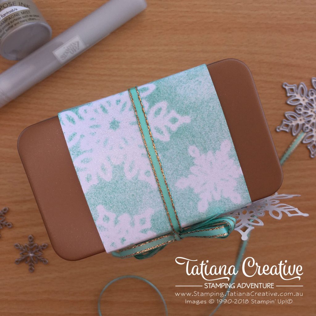 Tatiana Creative Stamping Adventure - Christmas Snowflake Gift using Copper Tea Tin by Stampin' Up!®