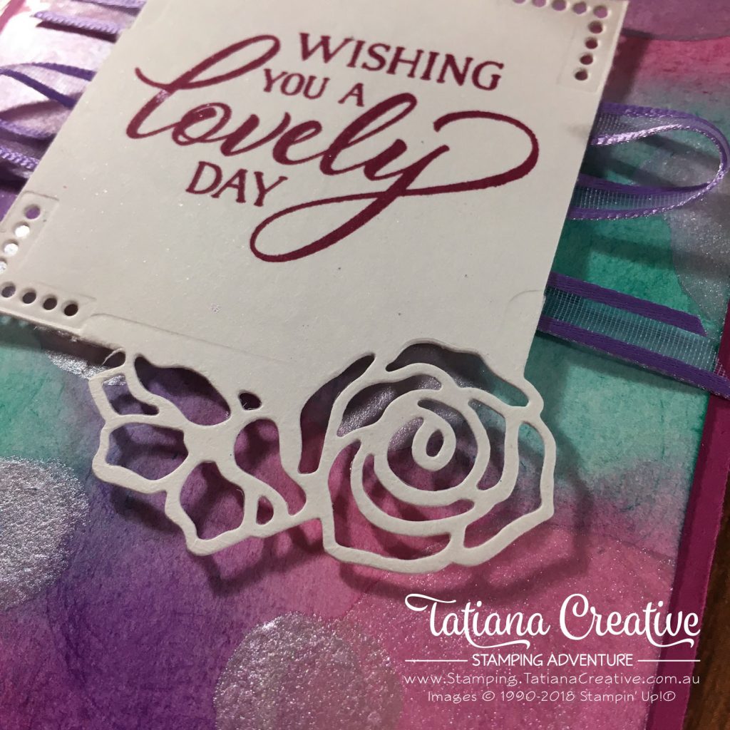 Tatiana Creative Stamping Adventure - Lovely Day Wishes card for Show Your Heart Fundraiser using Forever Lovely Bundle by Stampin' Up!® and Bokeh Technique with Shimmer Paint