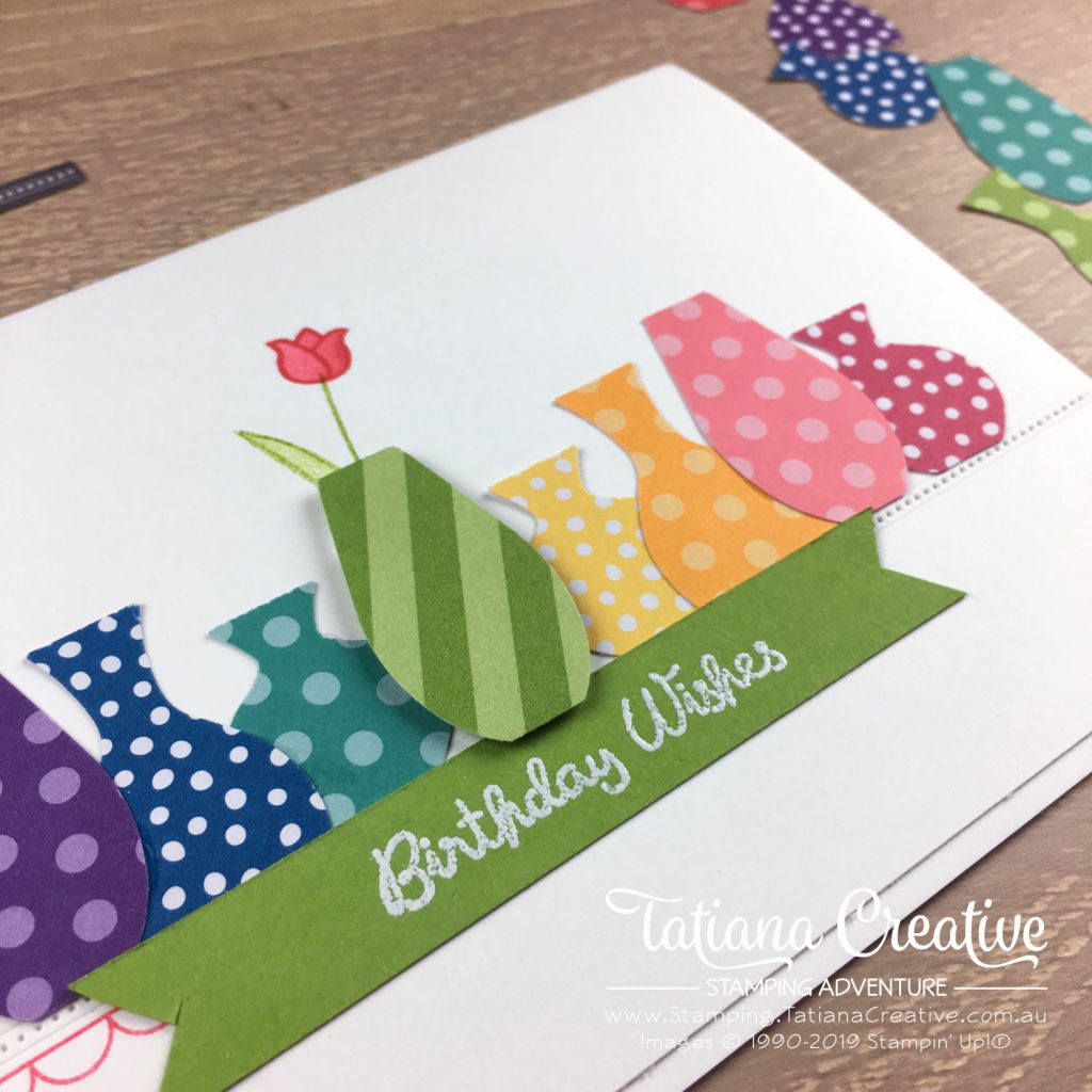 Tatiana Creative Stamping Adventure - Bright Birthday Vases card using the Vases Builder Punch by Stampin' Up!®