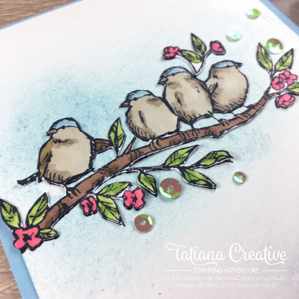 Tatiana Creative Stamping Adventure - Hello Birds card using the Free As A Bird stamp set by Stampin' Up!®