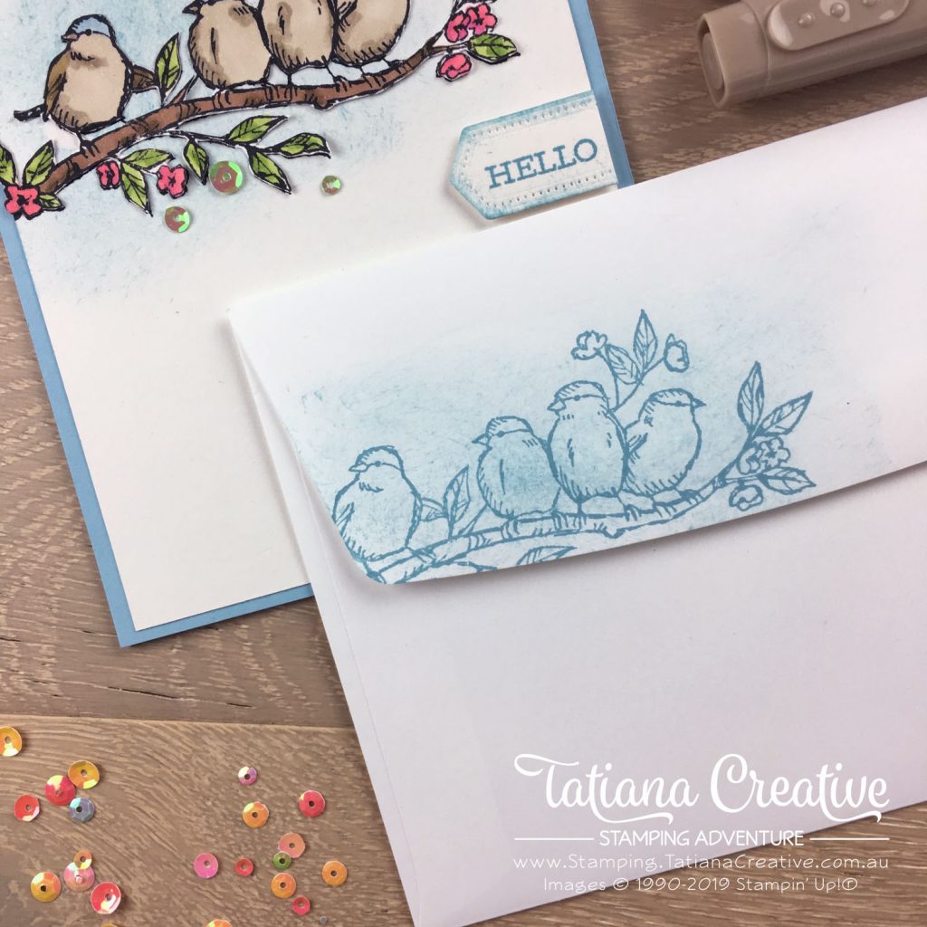 Tatiana Creative Stamping Adventure - Hello Birds card using the Free As A Bird stamp set by Stampin' Up!®