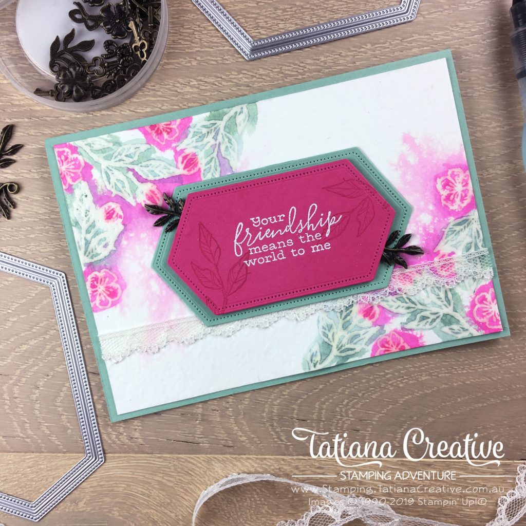 Tatiana Creative Stamping Adventure - Watercolour Friendship card using the Free As A Bird stamp set and Stitched Nested Label Dies both by Stampin' Up!®