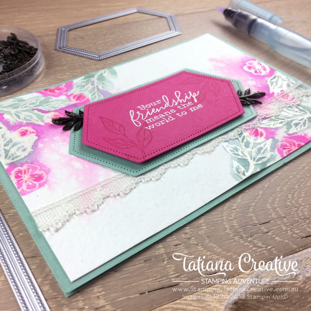 Tatiana Creative Stamping Adventure - Watercolour Friendship card using the Free As A Bird stamp set and Stitched Nested Label Dies both by Stampin' Up!®