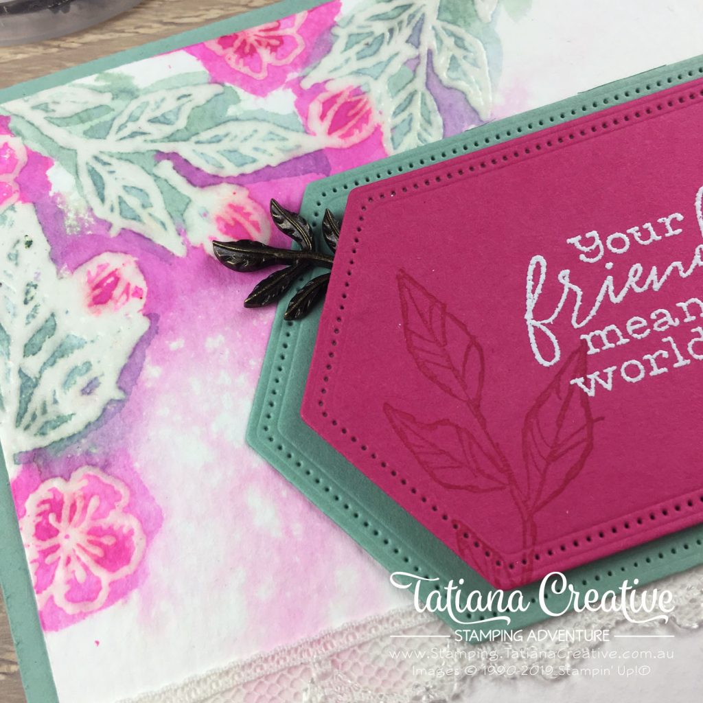 Tatiana Creative Stamping Adventure - Watercolour Friendship card using the Free As A Bird stamp set and Stitched Nested Label Dies both by Stampin' Up!®