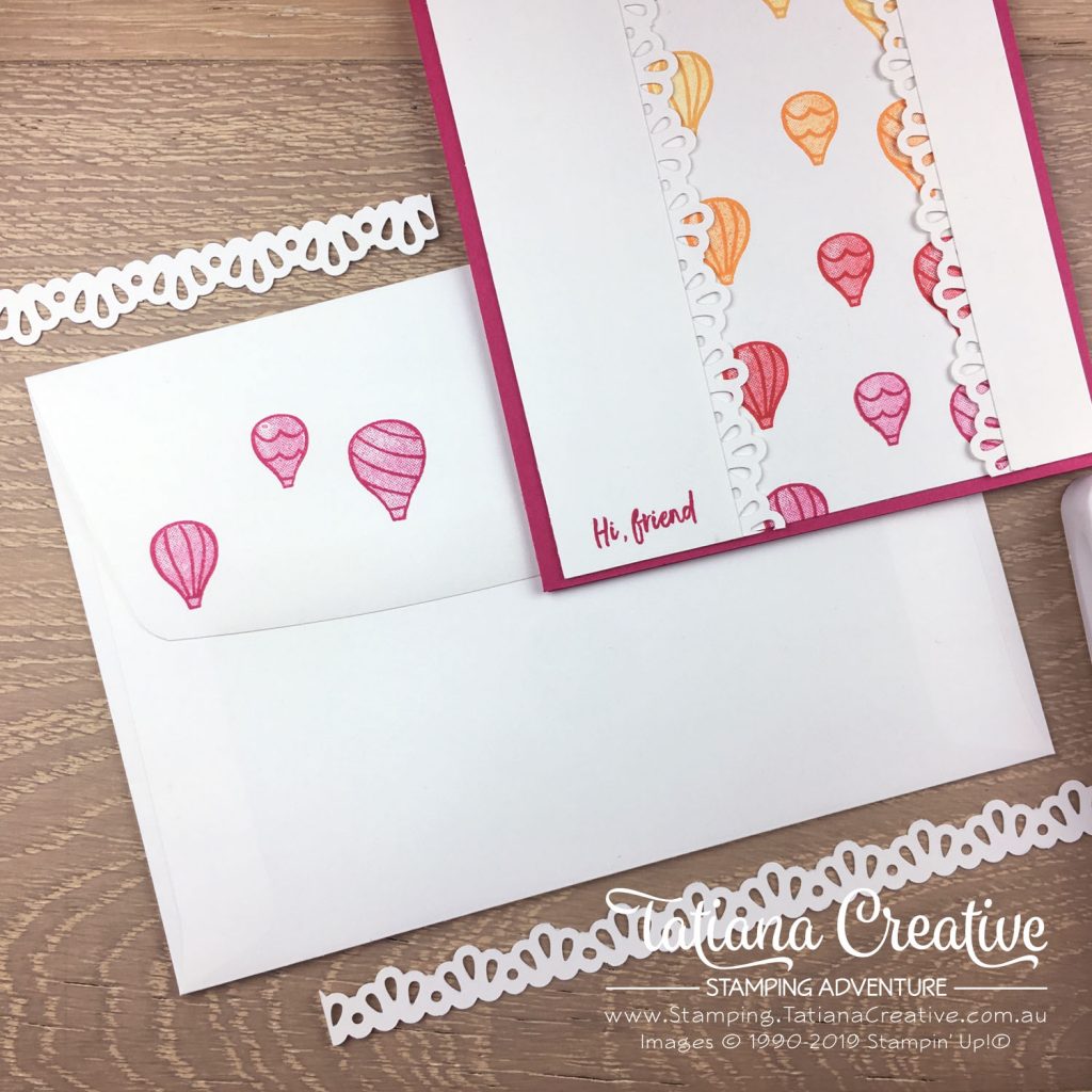 Tatiana Creative Stamping Adventure - Rainbow Hot Air Balloon card using the Above The Clouds Bundle by Stampin' Up!®