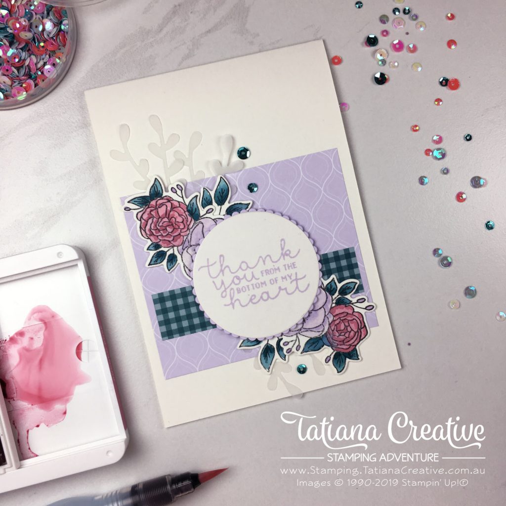 Tatiana Creative Stamping Adventure - Bloom & Grow stamp set by Stampin' Up!® Thank You From The Bottom Of My Heart card