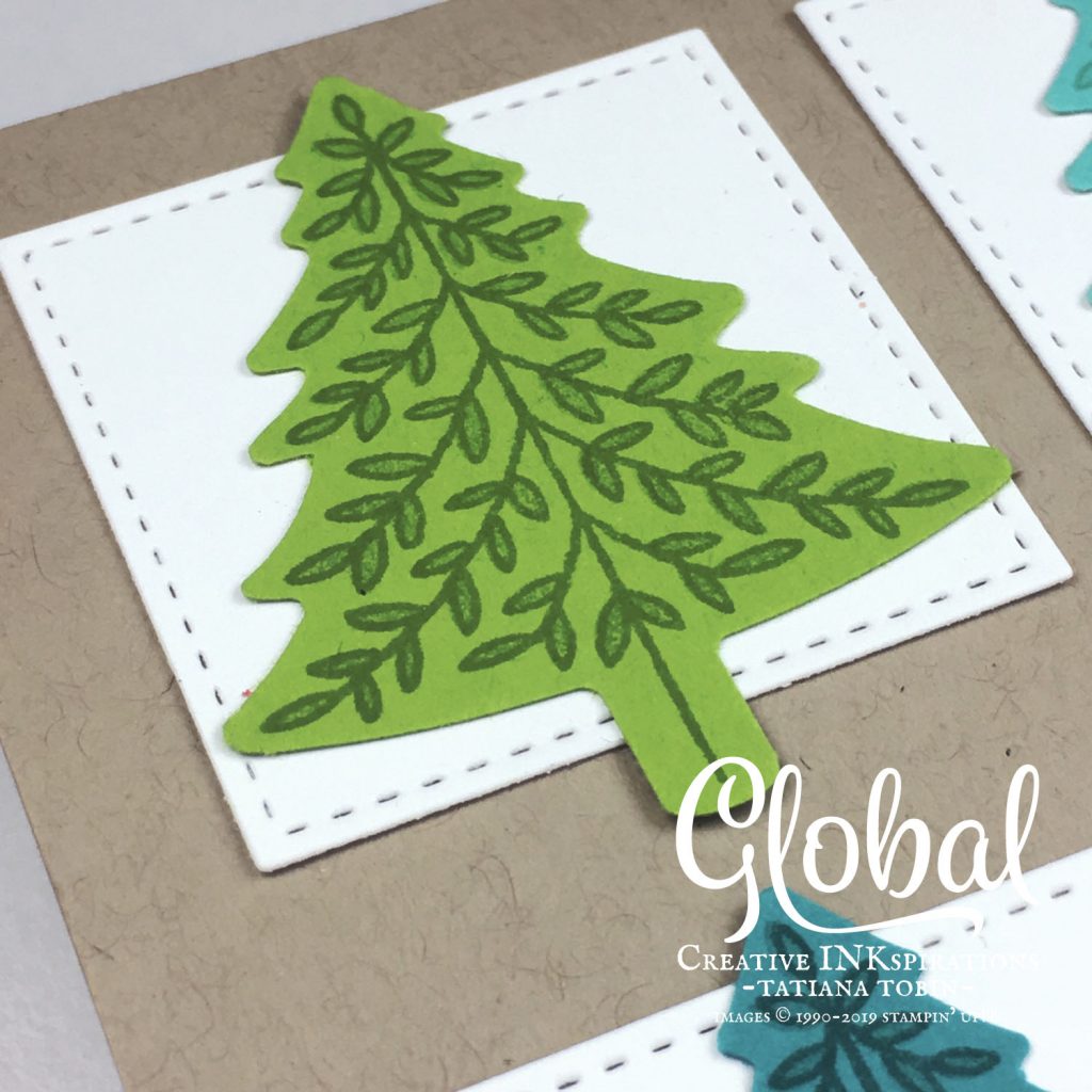 Tatiana Creative Stamping Adventure - Bright Christmas Trees Card using the Perfectly Plaid stamp set by Stampin' Up!®