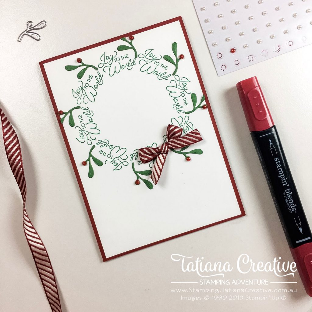 Tatiana Creative Stamping Adventure - Christmas Joy To The World Wreath Card the Itty Bitty Christmas bundle from Stampin' Up!®