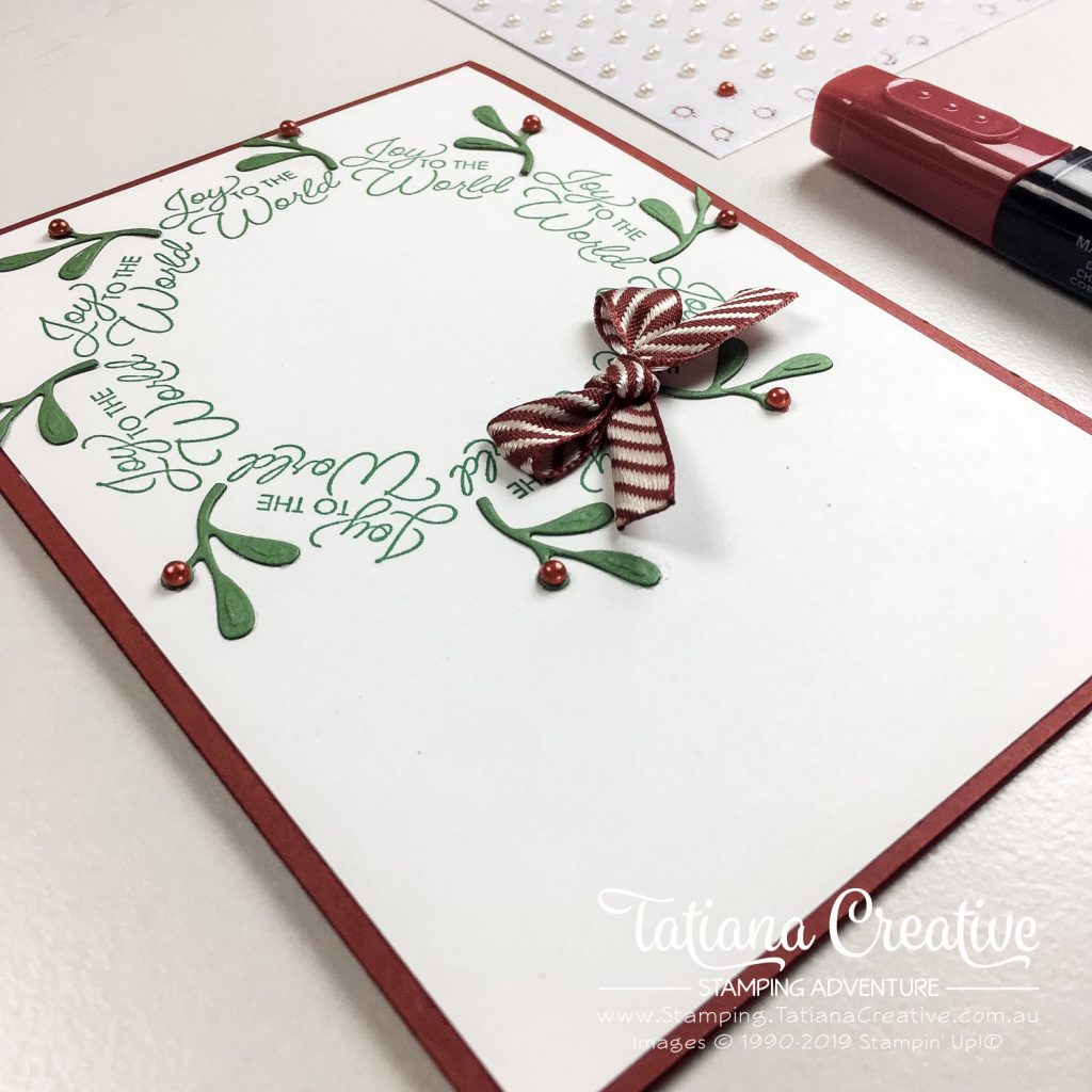 Tatiana Creative Stamping Adventure - Christmas Joy To The World Wreath Card the Itty Bitty Christmas bundle from Stampin' Up!®