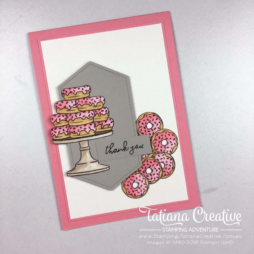 Tatiana Creative Stamping Adventure - Donut Thank You Card using the Birthday Goodness stamp set by Stampin' Up!®