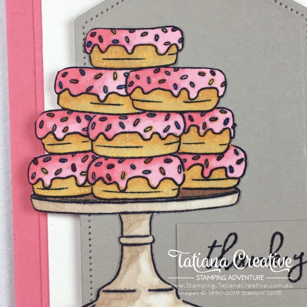 Tatiana Creative Stamping Adventure - Donut Thank You Card using the Birthday Goodness stamp set by Stampin' Up!®