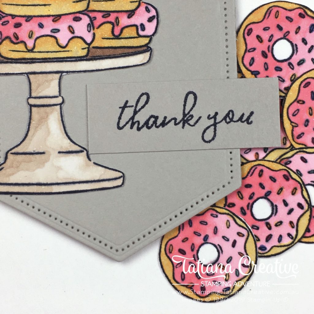 Tatiana Creative Stamping Adventure - Donut Thank You Card using the Birthday Goodness stamp set by Stampin' Up!®