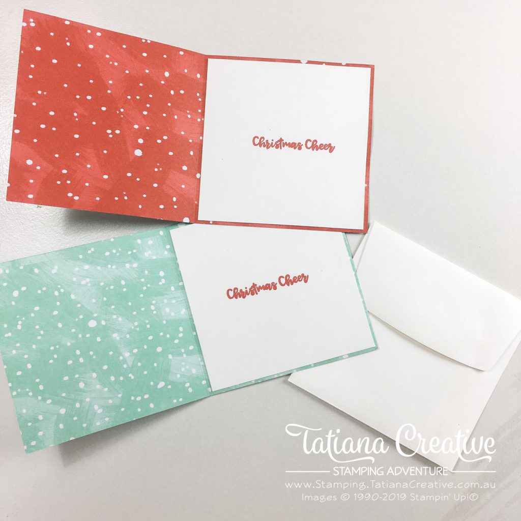 Tatiana Creative Stamping Adventure - Cute Mini Christmas Cards using Let It Snow Specialty DSP by Stampin' Up!®