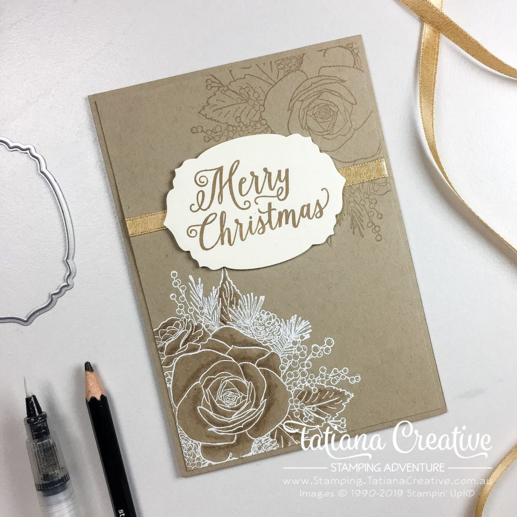 Tatiana Creative Stamping Adventure - Christmas Card using the Christmas Rose stamp set from Stampin' Up!®