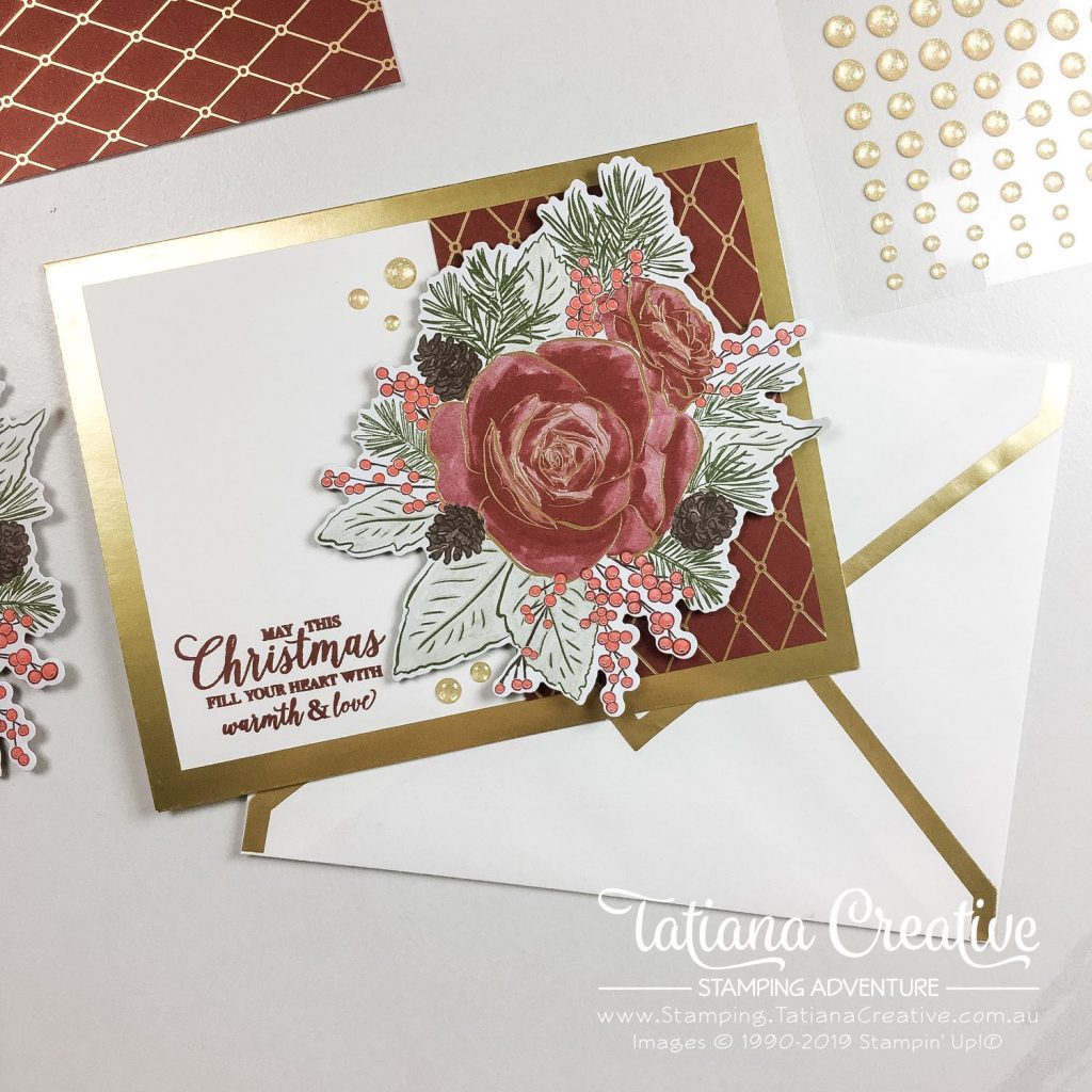 Tatiana Creative Stamping Adventure - Christmas Card using the Christmas Rose stamp set from Stampin' Up!®