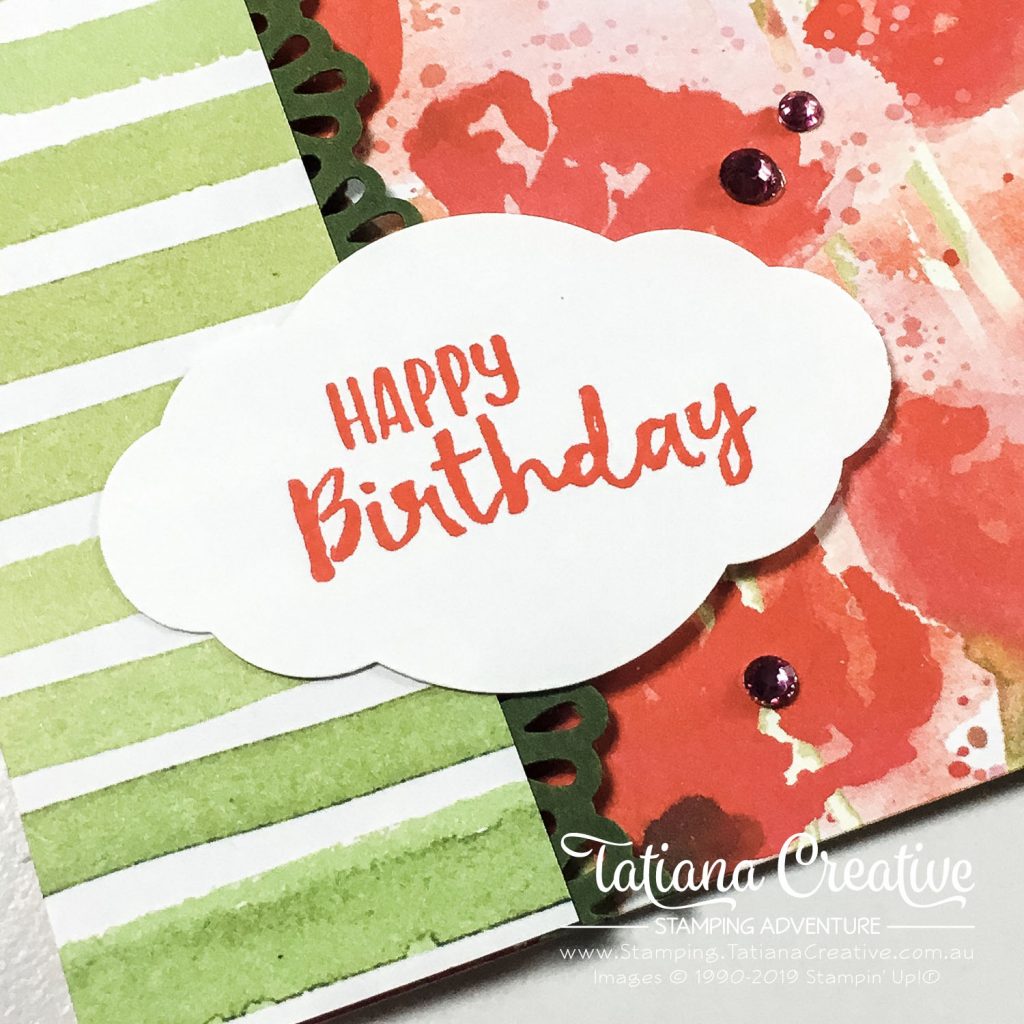 Tatiana Creative Stamping Adventure - Designer Series Paper Birthday Card Card using the Sending You Thoughts Sale-A-Bration stamp set from Stampin' Up!®