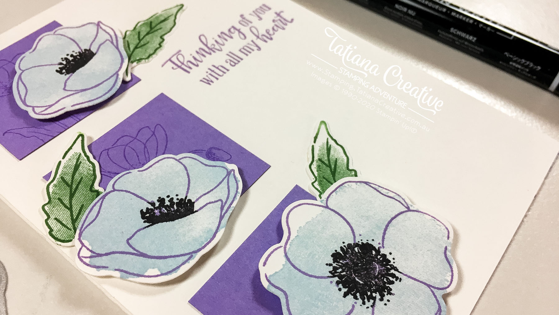 Creativity Time – Thinking of You Seaside Spray Poppies Card