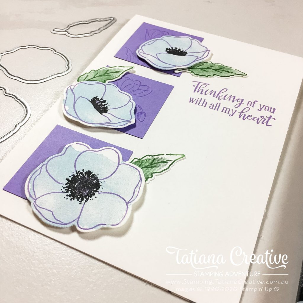 Tatiana Creative Stamping Adventure - Thinking of You Seaside Spray Poppies Card using the Painted Poppies and Peaceful Moments stamp sets both by Stampin' Up!®