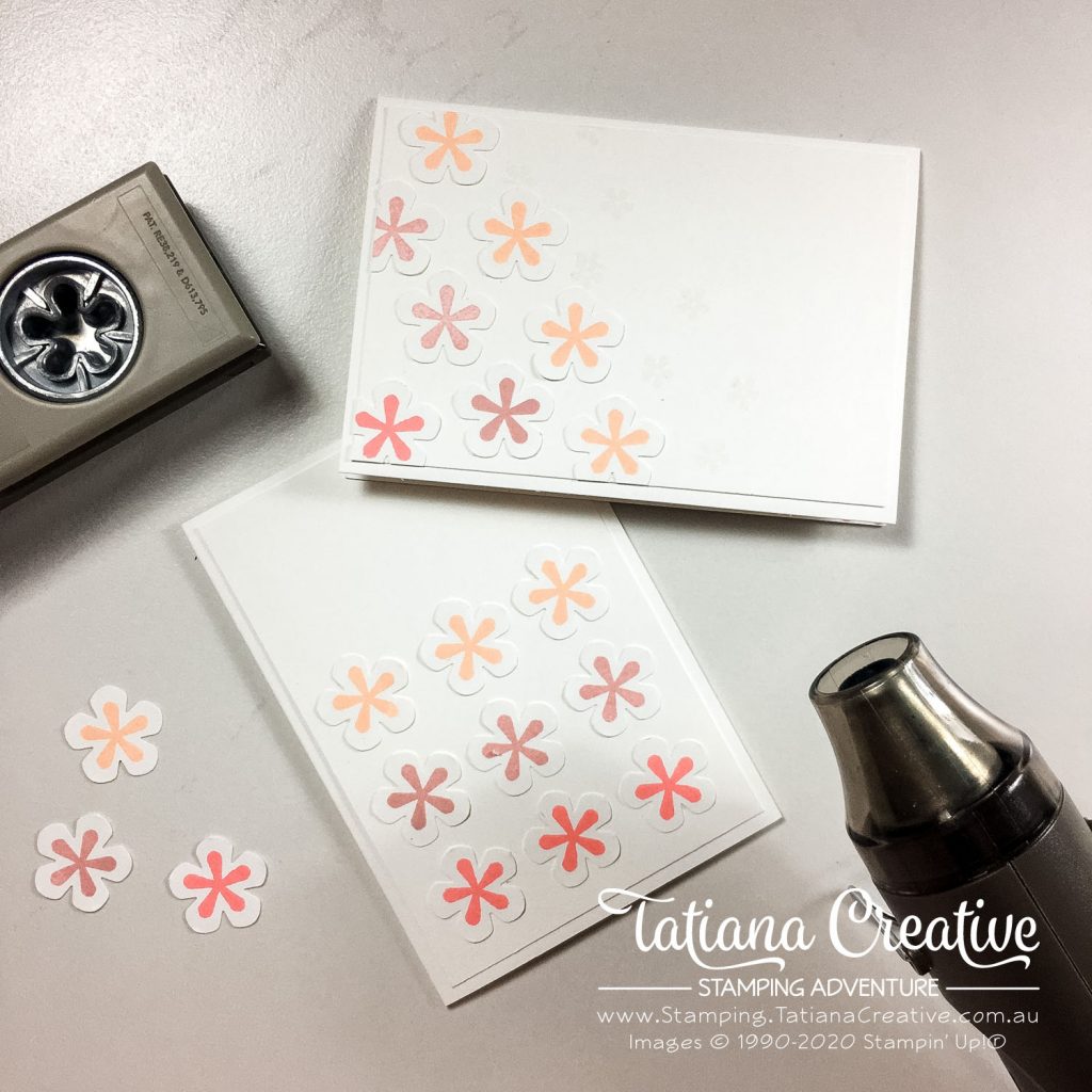 Tatiana Creative Stamping Adventure - Small Bloom Punch Note Cards using the SAB stamp set Thoughtful Blooms and SAB Small Bloom Punch both by Stampin' Up!®