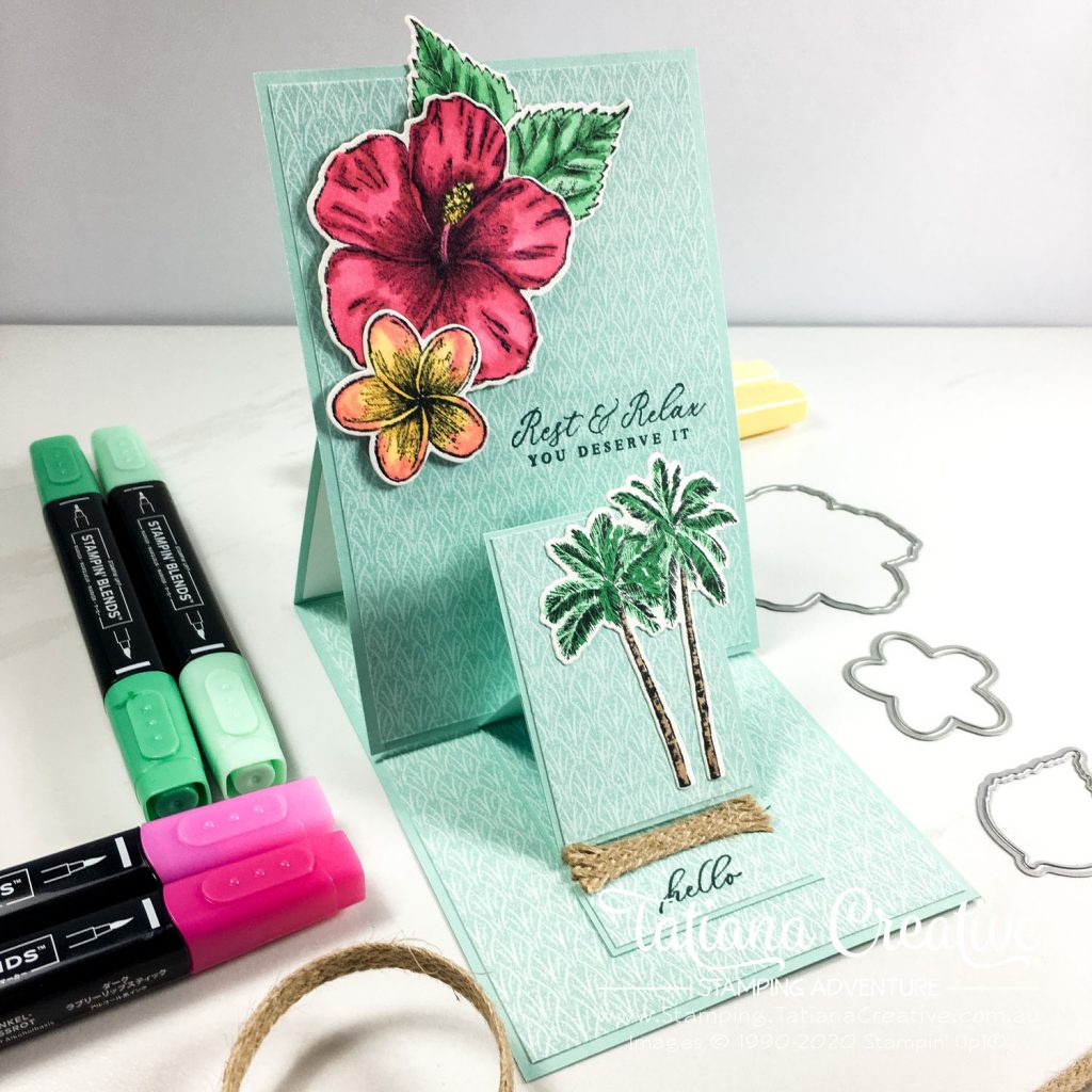 Fantastic Fun Folds with Tatiana Creative Stamping Adventure - Tropical Double Easel card using Timeless Tropical stamp set by Stampin' Up!®