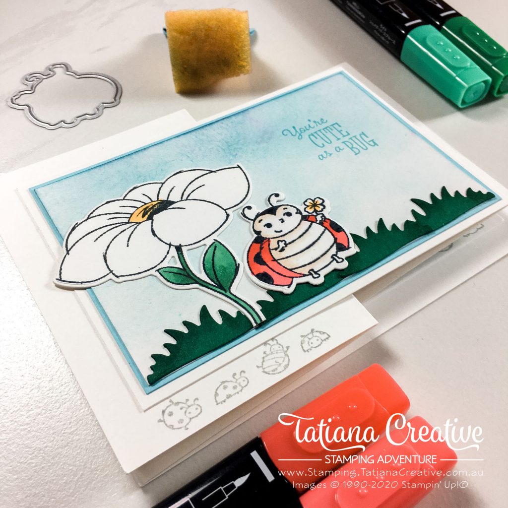 Fantastic Fun Folds with Tatiana Creative Stamping Adventure - Ladybug Double Z Fold card v2 using Little Ladybug stamp set by Stampin' Up!®