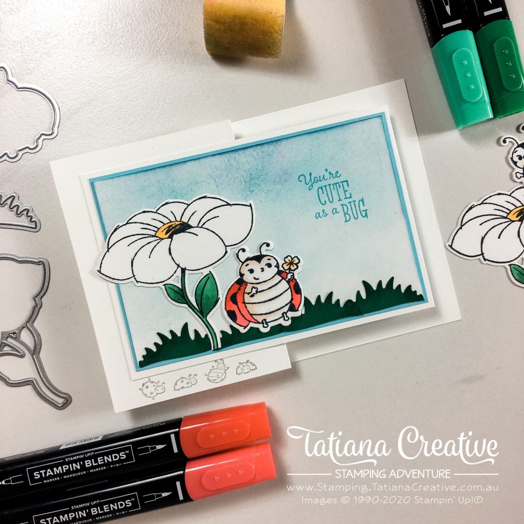 Fantastic Fun Folds with Tatiana Creative Stamping Adventure - Ladybug Double Z Fold card v2 using Little Ladybug stamp set by Stampin' Up!®