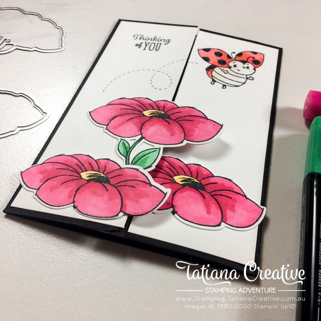 Fantastic Fun Folds with Tatiana Creative Stamping Adventure - Ladybug Gate Fold card using SAB Hostess Little Ladybug stamp set by Stampin' Up!®