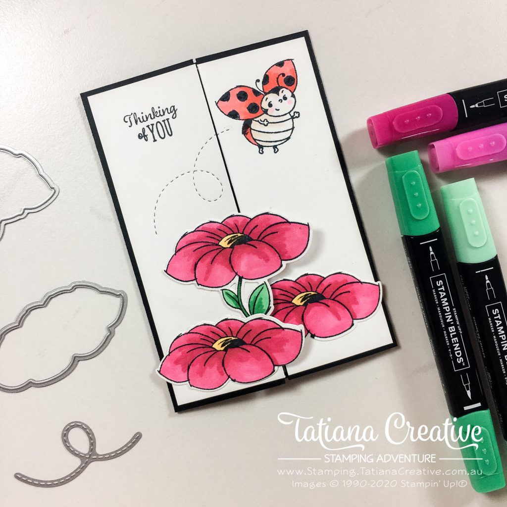 Fantastic Fun Folds with Tatiana Creative Stamping Adventure - Ladybug Gate Fold card using SAB Hostess Little Ladybug stamp set by Stampin' Up!®